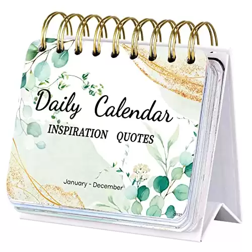 Motivational Calendar - Daily Flip Calendar with Inspirational Quotes, 4.8"x5.5" Undated Standing Flip Calendar for Desk Accessories, Perpetual Calendar, Inspirational Gifts for Women, Posit...