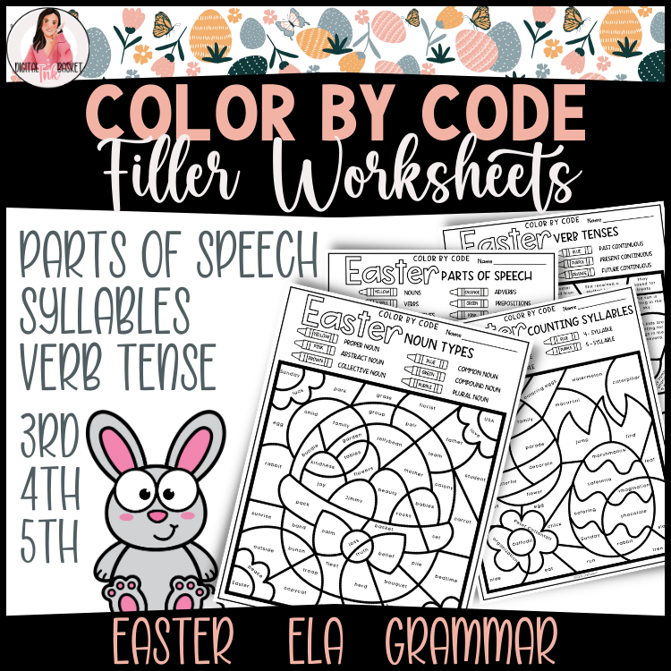 Easter Color By Code 3-5th grade printable worksheets