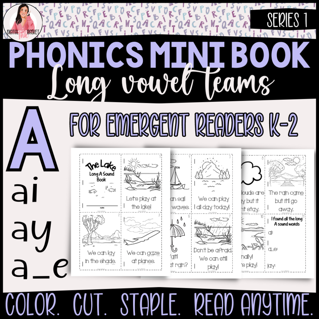 phonics mini books long vowel teams for A k-2