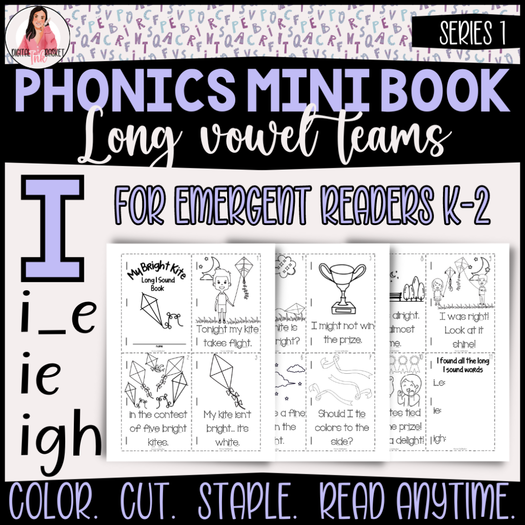 phonics mini books long vowel teams for I k-2
