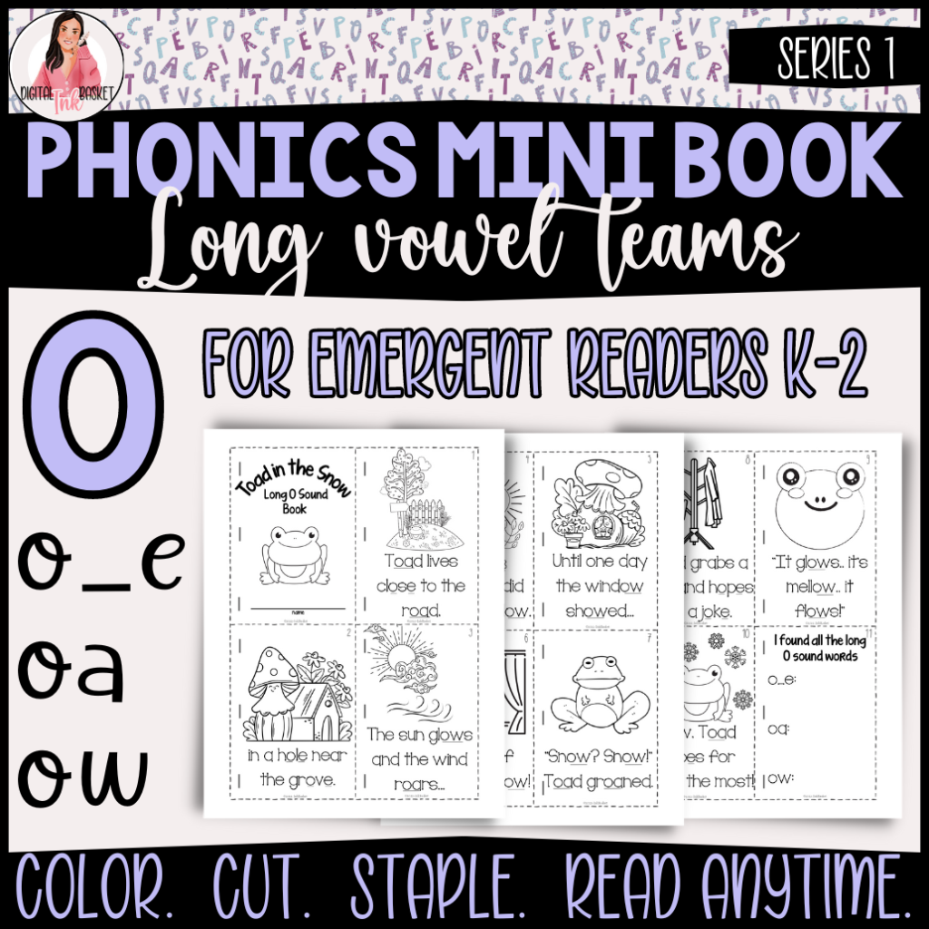 phonics mini books long vowel teams for O k-2