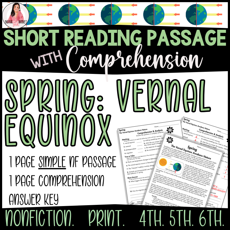 Spring Vernal Equinox - nonfiction reading passage for grades 4-6