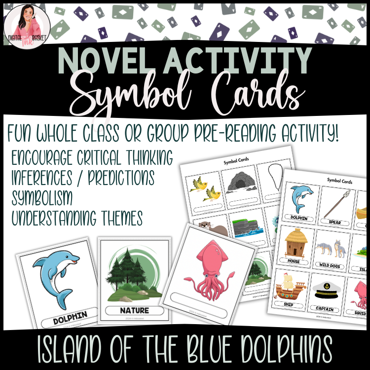 Novel Activity Symbol Cards, symbolism Island of the blue dolphins 4-6