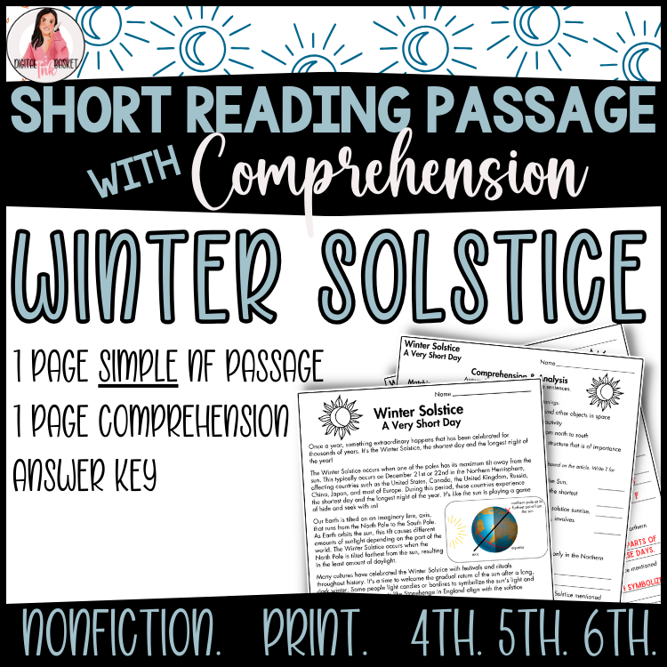 Winter Solstice Reading Passage for 4-6 Grade with Comprehension