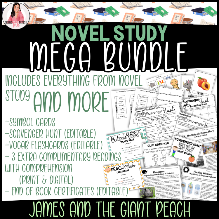James and The Giant Peach MEGA BUNDLE novel study comprehensive ELA unit for 3-5 grade