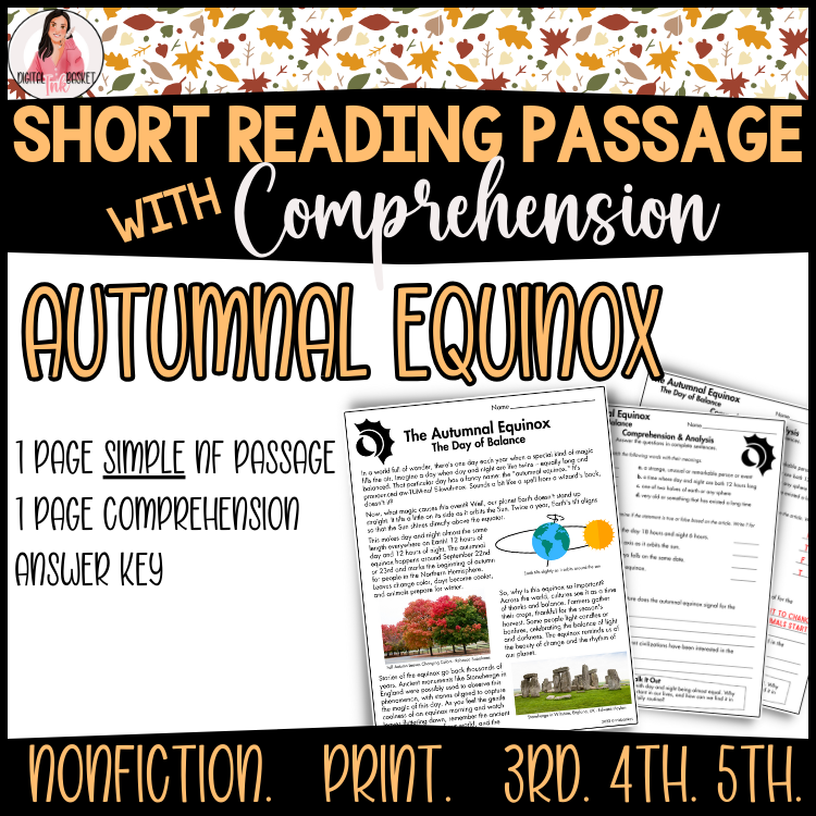 Autumnal Equinox Nonfiction Reading Passage for 4-6